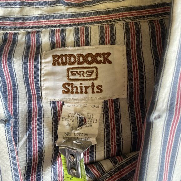 VTG Ruddock Shirts Men Pearl Snap Front Shirt LS Made In USA Size 16 1/2 - Picture 3 of 7